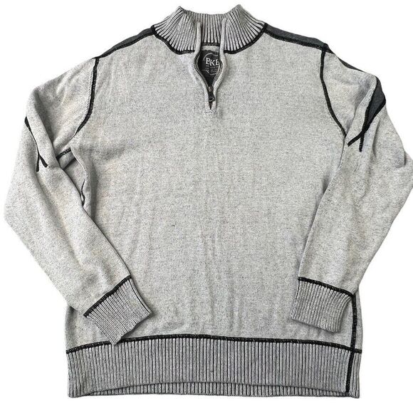 BKE Other - BKE‎ Mens 1/4 Zip Sweater Size Medium Gray Athletic Fit Mock Neck Ribbed Cuff